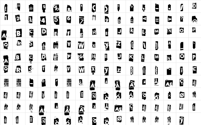 Appendix Regular  glyph index