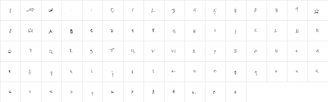 Addiction Regular  glyph index
