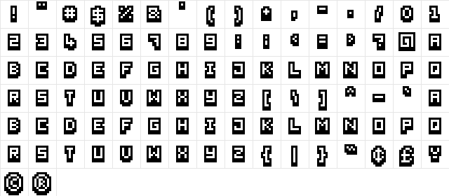 Pixel Bit Advanced Regular  glyph index