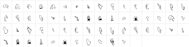 CreatureBuilderEars Regular  glyph index