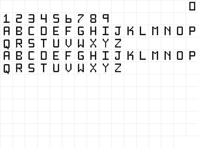 Rounded display St Regular  glyph index