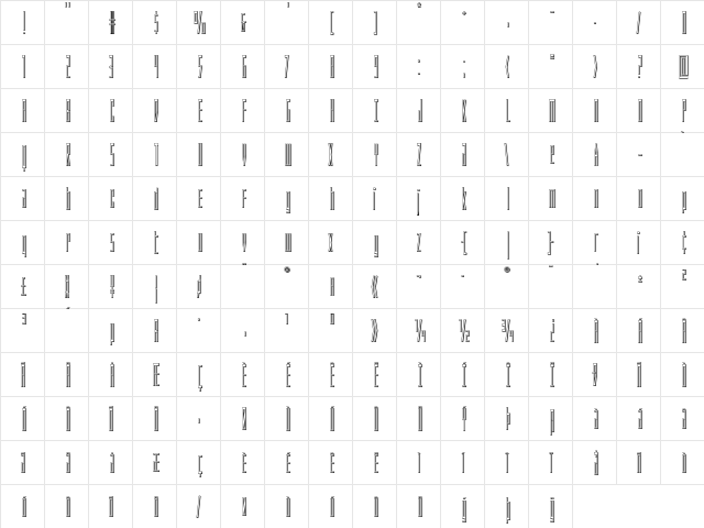 Phantacon Outline Outline  glyph index