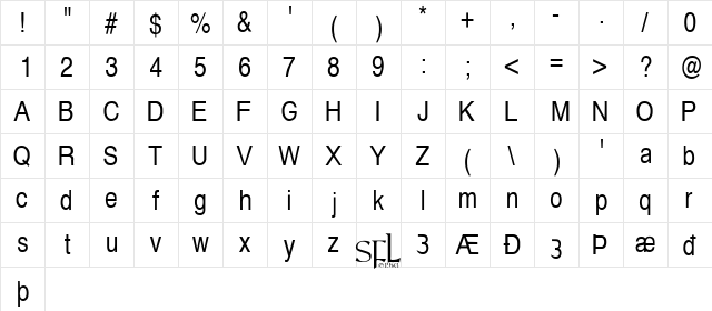 Savoyard Regular  glyph index