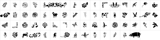GE Elements of Nature I Regular  glyph index