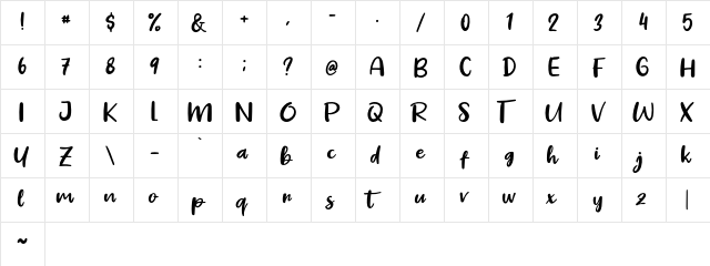 Pig Year Regular  glyph index