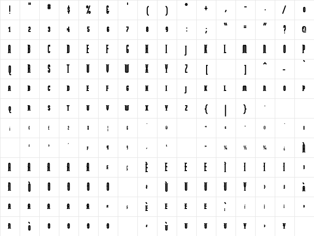 ModulaRoundSerifBlackSmallCaps   glyph index