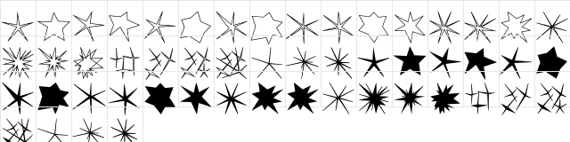 dt Regular  glyph index