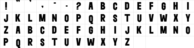 The Riven Regular  glyph index