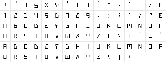 Bionic Type Light Light  glyph index