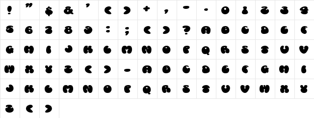 Cosmoscandy Regular  glyph index
