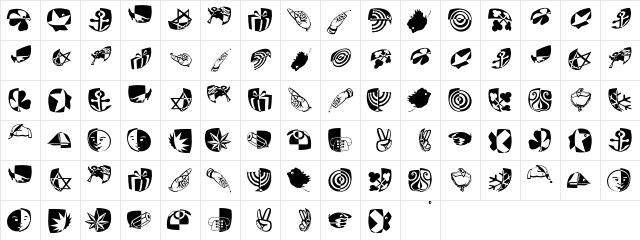PadBats Regular  glyph index