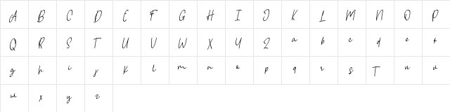 Borgemore Script  glyph index