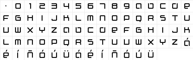 Q Modular Regular  glyph index
