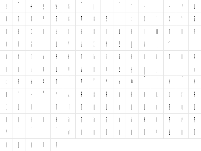 Typeface FourOne Regular  glyph index