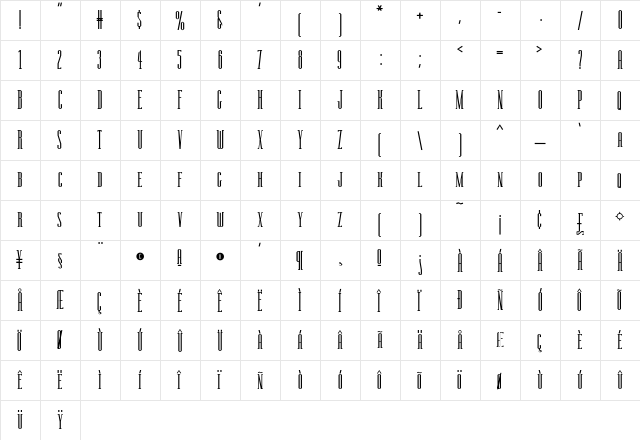 RSManzanita Regular  glyph index