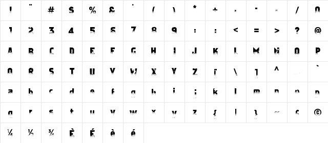 Apostate Cancer Regular  glyph index