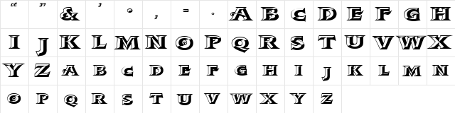 Rocinante DNA Regular  glyph index