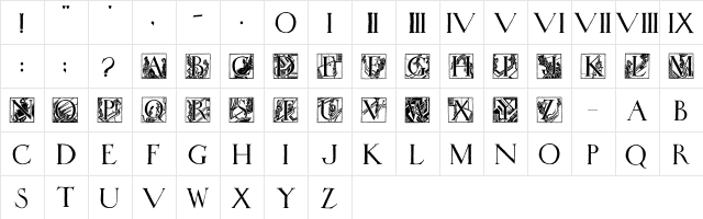 Wadsworth's_Industria Normal  glyph index