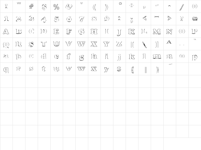 Elaine 1 Regular  glyph index