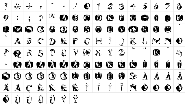 MKSzene Regular  glyph index