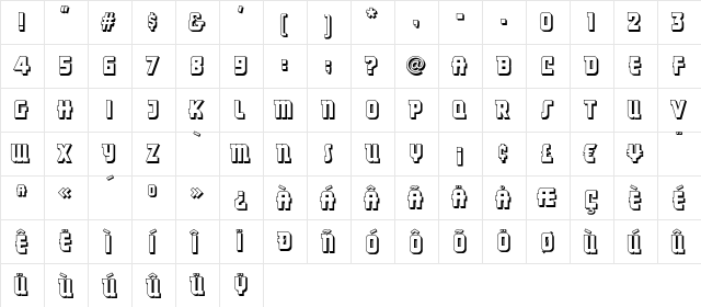 DancingDonuts Regular  glyph index