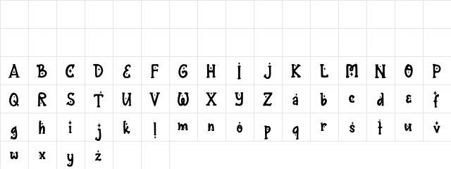 Fontarian Sparkling Regular  glyph index