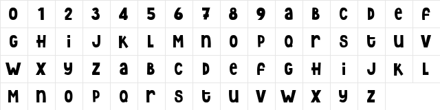 Rezdone Regular  glyph index