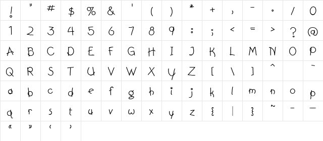 CK Happiness Regular  glyph index