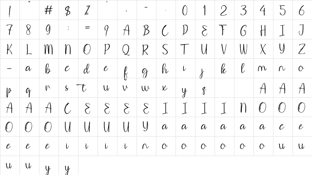 Be Hodakga Regular  glyph index