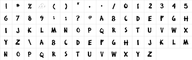 Broken Stick Normal  glyph index