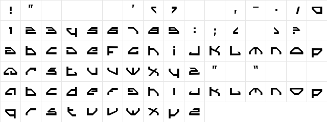 Rock Show Regular  glyph index