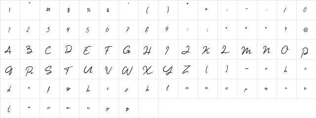 Elesty Regular  glyph index