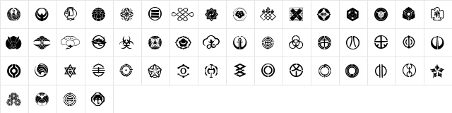Motif Regular  glyph index