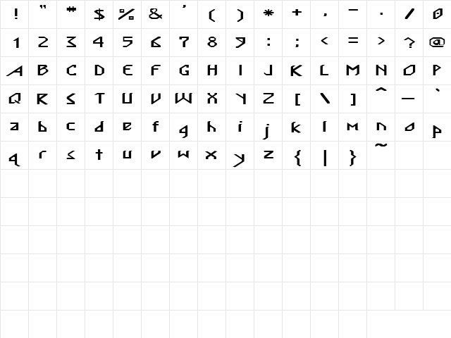 Descent 7 Regular  glyph index