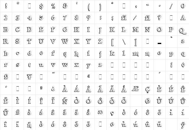 Forest Shaded LET Plain  glyph index