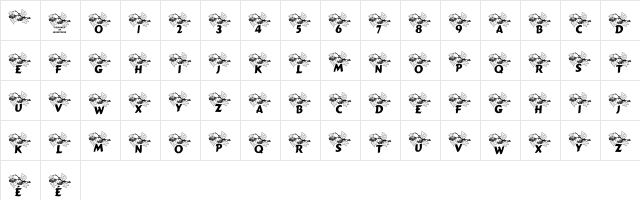 LCR Autumn Regular  glyph index