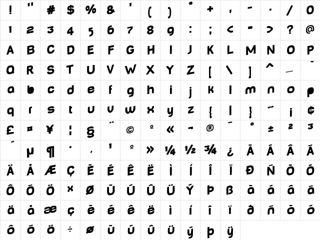 BabyMine FatJumping  glyph index