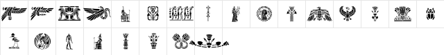 GE Egyptian Art Regular  glyph index
