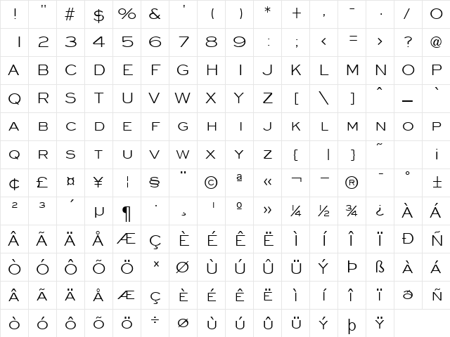 DoctorEye Normal  glyph index