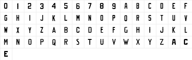MLB Angels Regular  glyph index