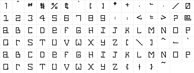 Alphecca Regular  glyph index