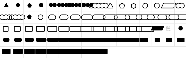 basic button Regular  glyph index