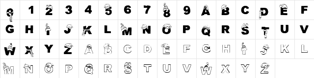 CF Tuques Regular  glyph index