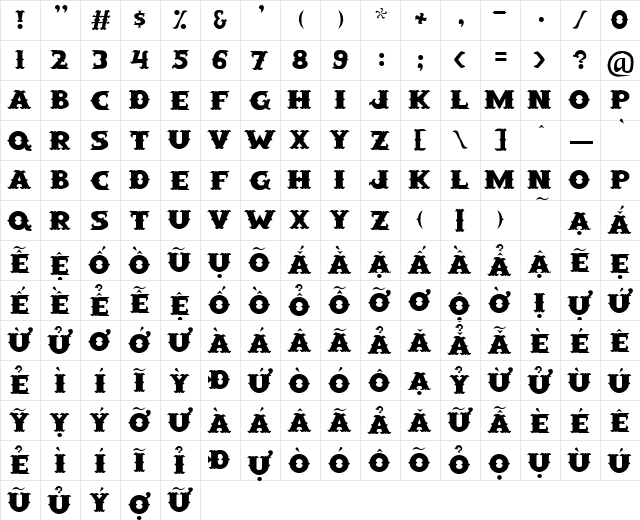 VI Tuu QuᮠH Regular  glyph index