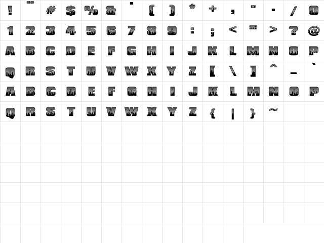 LD City Scape Regular  glyph index