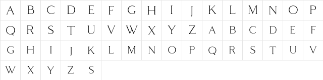 Coldiac Free Regular  glyph index