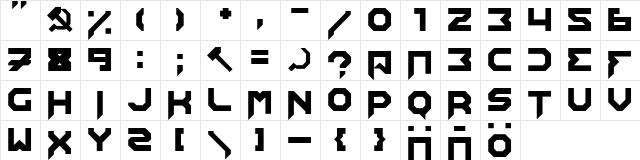 Edistys Regular  glyph index