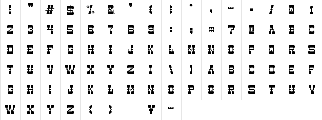 Medium Rare Regular  glyph index