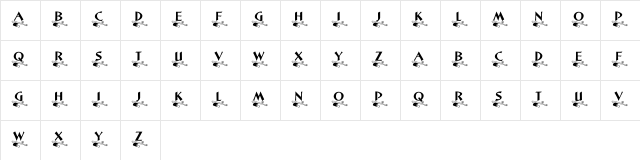KR Little League Regular  glyph index