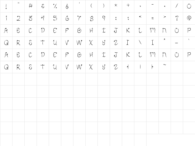 LD Flora Regular  glyph index